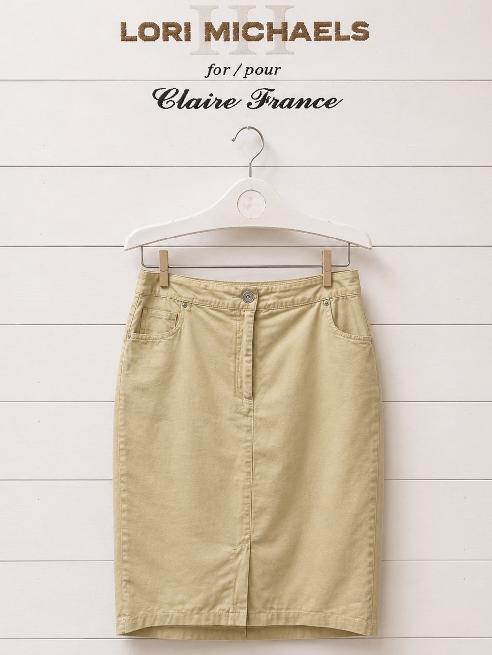 LORI MICHAELS for CLAIRE FRANCE – Size 18 – Vintage Yellow Denim Skirt